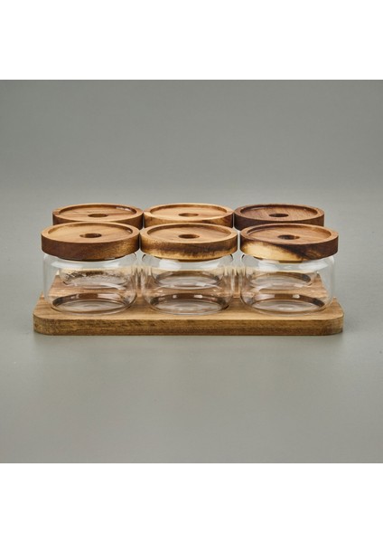 Akasya 6'lı Kahvaltılık Takımı - Kahverengi / Şeffaf - 29X19,5 cm fiyatları