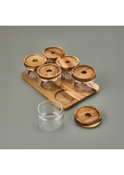 Akasya 6'lı Kahvaltılık Takımı - Kahverengi / Şeffaf - 29X19,5 cm modelleri