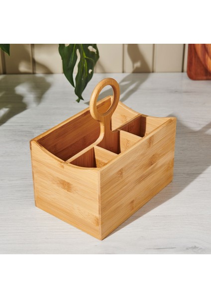 Bambu Kaşıklık - Kahverengi - 21X14,5X22 cm