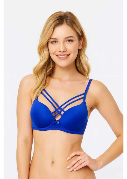 Kadın Çapraz Ipli Balenli Dolgulu / Destekli Sütyen