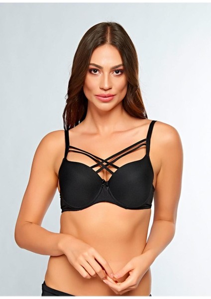 Kadın Çapraz Ipli Balenli Dolgulu / Destekli Sütyen