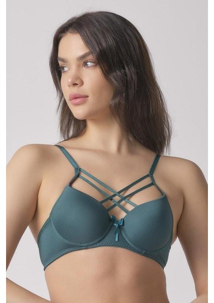 Kadın Çapraz Ipli Balenli Dolgulu / Destekli Sütyen