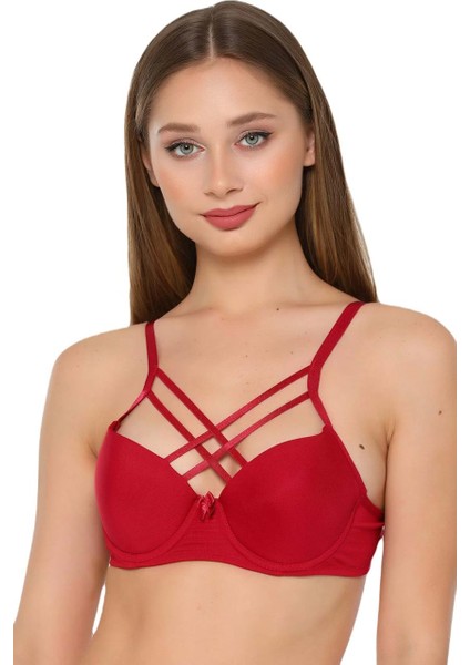 Kadın Çapraz Ipli Balenli Dolgulu / Destekli Sütyen