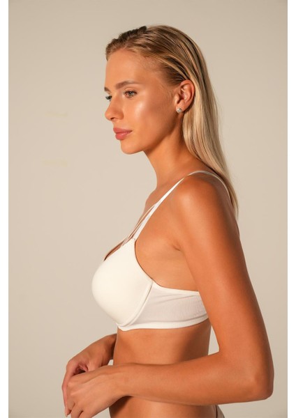 Kadın Çapraz Ipli Balenli Dolgulu / Destekli Sütyen