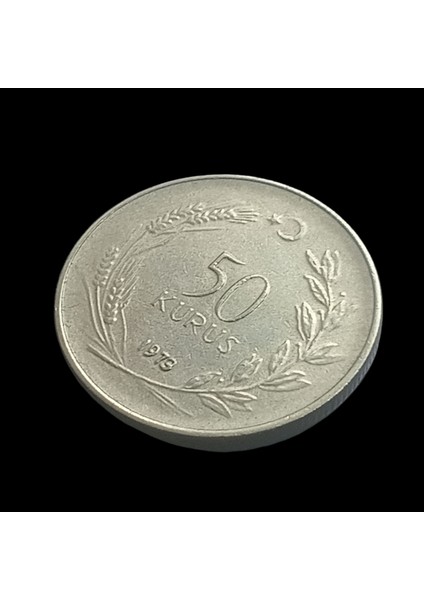 50 Kuruş 1973 Madeni Koleksiyon Para. Antika Madeni Para.