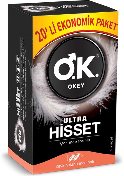 20'li Ultra Hisset Prezervatif Çok İnce Formülü ile Partnerinizi Gerçekten Hissedin fiyatları