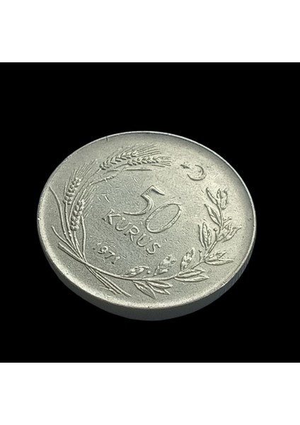 50 Kuruş 1971 Madeni Koleksiyon Para. Antika Madeni Para.