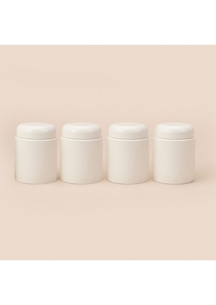 4'lü Mini Porselen Baharatlık - Beyaz fiyatları