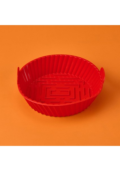 Silikon Yuvarlak Airfryer Kalıbı - Kırmızı
