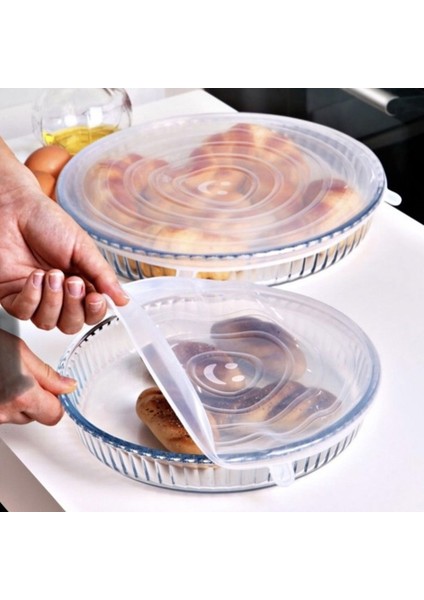 2'li Yuvarlak Silikon Borcam Kapağı - Şeffaf