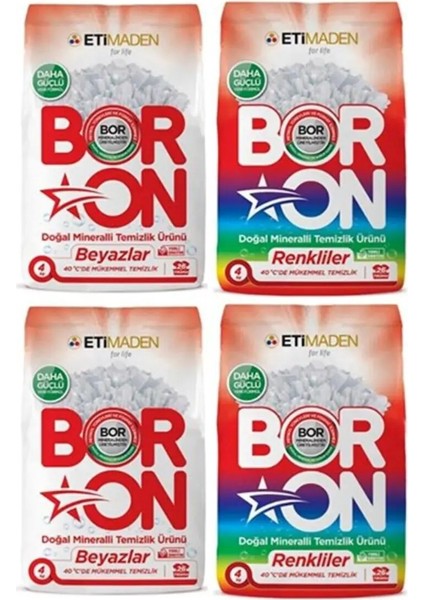 Boron Çamaşır Makinesi Deterjanı Renkliler Için Toz 8 kg Beyazlar Için Toz 8 Kg.