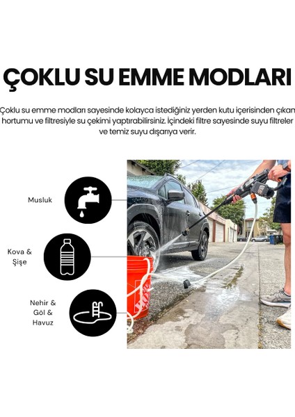 Şarjlı Yıkama Tabancası| 70 Bar Güç | Köpükleme | Güçlü Batarya fiyatları