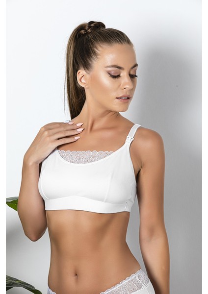 Pamuklu Emzirme Sütyeni Beyaz (MGP11780) fiyatları