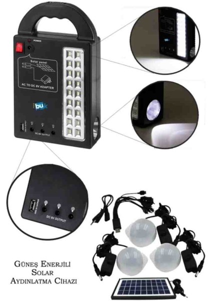 Güneş Enerjili Aydınlatma Sistemi Set Ampullü Çadır Kamp Alanı fiyatları