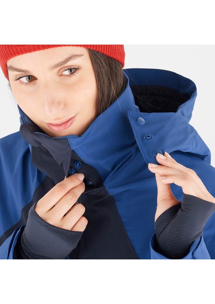 Kadın Kayak Ceketi Brilliant JK W Lacivert/Kırmızı