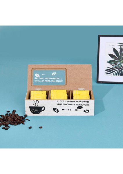 Dekoratif Ahşap Çay Kutusu - Kahverengi - 32,5X12X6,6 cm