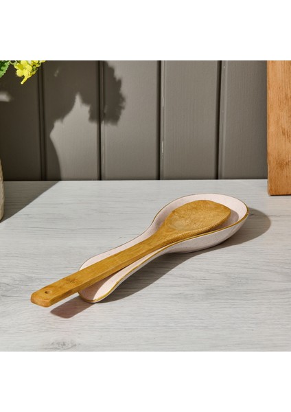 Seramik Kaşık Altlığı - Krem - 25,5 cm