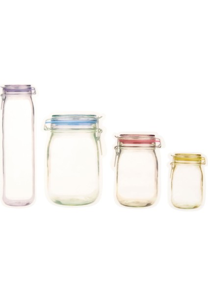 With Love Kavanoz Şekilli Saklama Poşeti - Şeffaf / Renkli