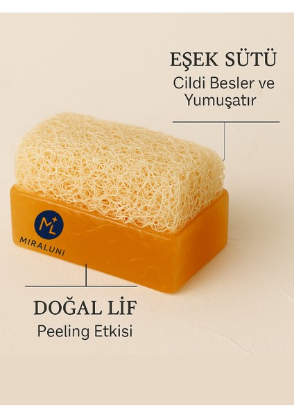 Eşek Sütlü Doğal Lifli Sabun 100 gr | El Yapımı, Nemlendirici, Peeling Etkili