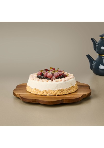 Akasya Dalgalı Dönerli Sunumluk - Kahverengi - 35 cm