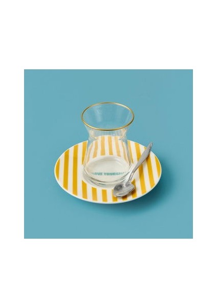 Kitchen Love Yourself Çay Tabağı - Sarı - 13 cm fiyatları