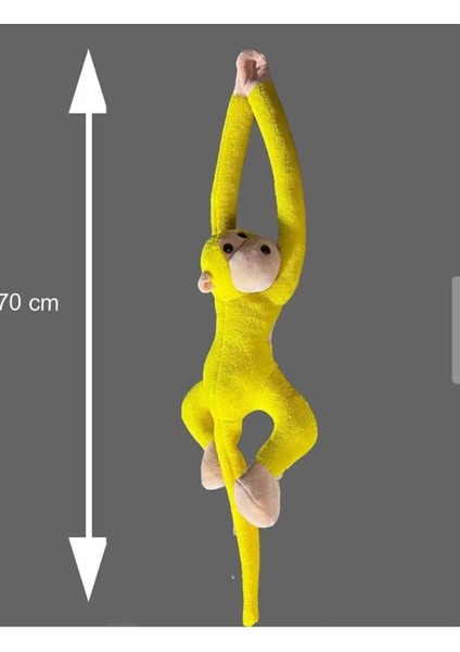 Elleri Yapışabilen Sevimli Peluş Maymun Oyuncak - 70 cm