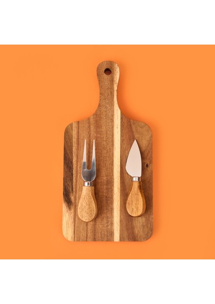 Akasya Peynir Sunumluk - Kahverengi - 28X14 cm