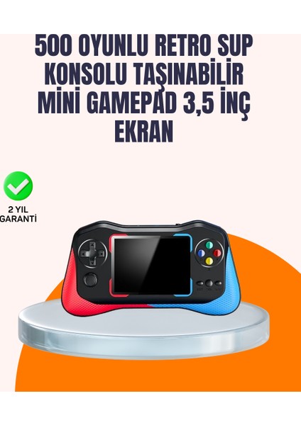 Geniş Ekranlı 500 Oyunlu Taşınabilir El Konsolu – Her Yerde Kesintisiz Oyun Keyfi