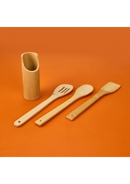 4'lü Ahşap Servis Seti - Açık Kahverengi - 20 cm fiyatları