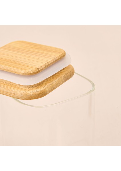 Kare Mantar Kapak Cam Kavanoz - Şeffaf / Açık Kahverengi - 150 ml modelleri