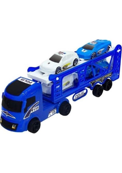 Polis Arabası Taşıma Tırı Vakumlu Kutulu Oyuncak Polis