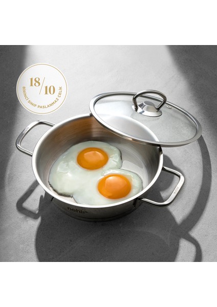 Silver Paslanmaz Çelik Sahan Seti - Gri - 18 cm + 20 cm modelleri