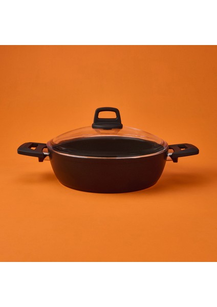 Milas Basık Tencere - Siyah - 26 cm