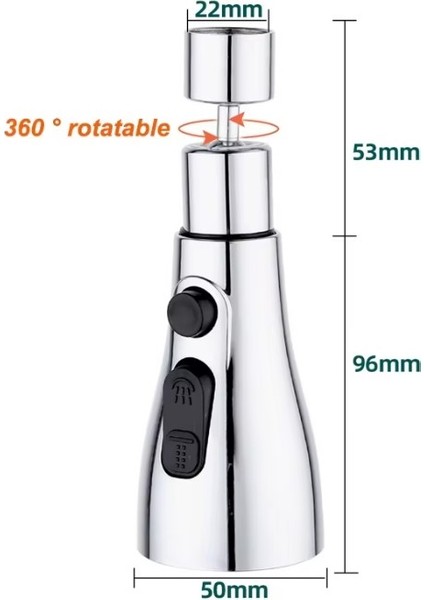 3 Fonksiyonlu Metalik Musluk Başlığı (5224) indirimleri