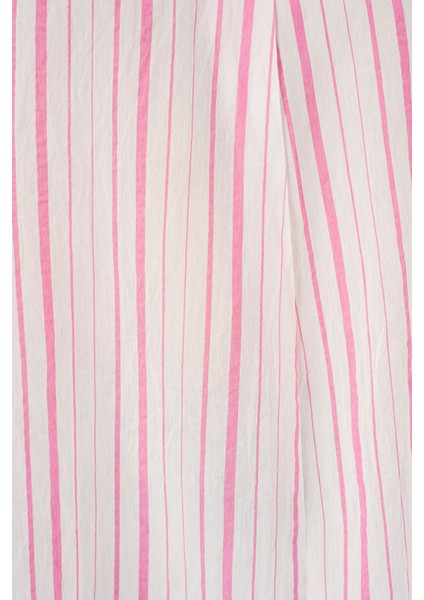 Kadın BDART Çizgili V Yaka Bluz Pink