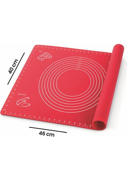 Ölçülü Hamur Matı - Kırmızı - 40X46 cm modelleri