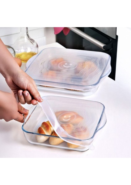 2'li Kare Silikon Borcam Kapağı - Şeffaf