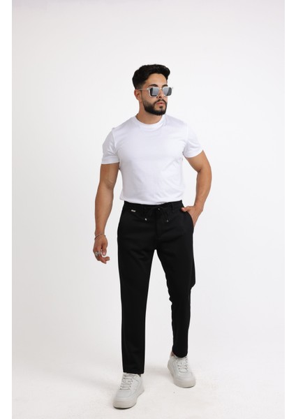 Modern Tarz Desenli Örme Jogger Erkek Pantolon
