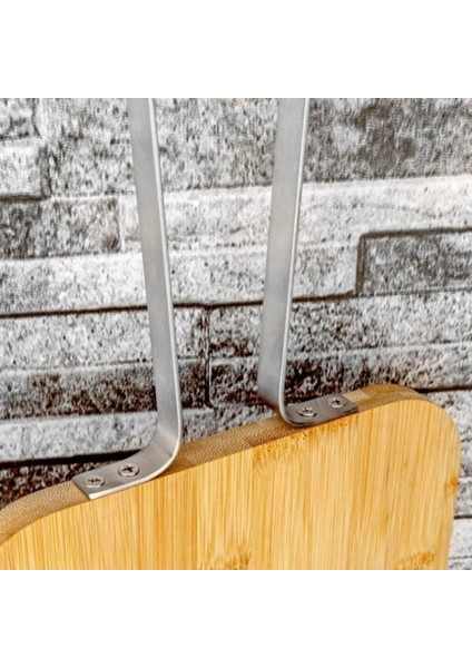 Zoe Paslanmaz Çelik Kulplu Kesme Tahtası - Açık Kahverengi - 44 cm modelleri