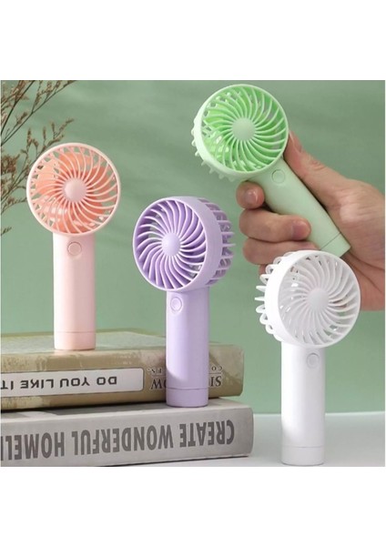 💨 ZB109 Ofis Için Masaüstü USB Şarjlı 3 Kademeli El Fanı | Sessiz, Güçlü ve Taşınabilir