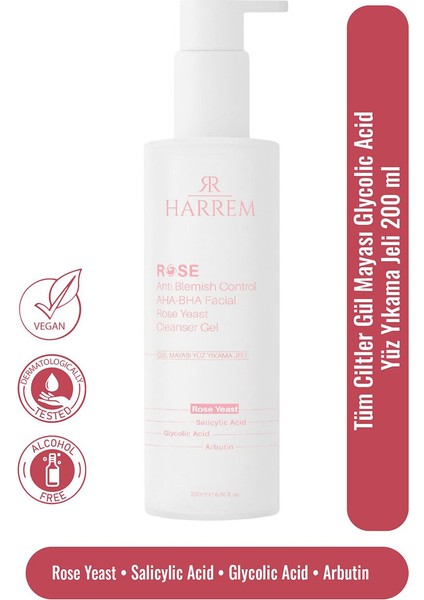 Series Tüm Ciltler Gül Mayası Glycolic Acid Hassas Yüz Yıkama Jeli 200 ml fiyatları