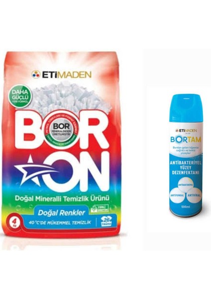 Doğal Mineralli Boron Renkliler Için 4 kg 26 Yıkama+ Dezenfektan.