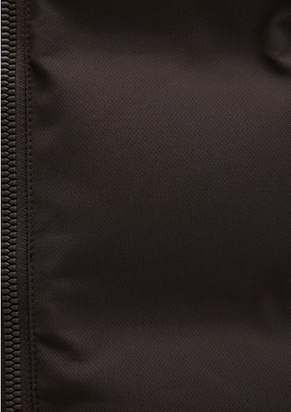 Kapüşonlu Kahverengi Şişme Mont 0110652-70219