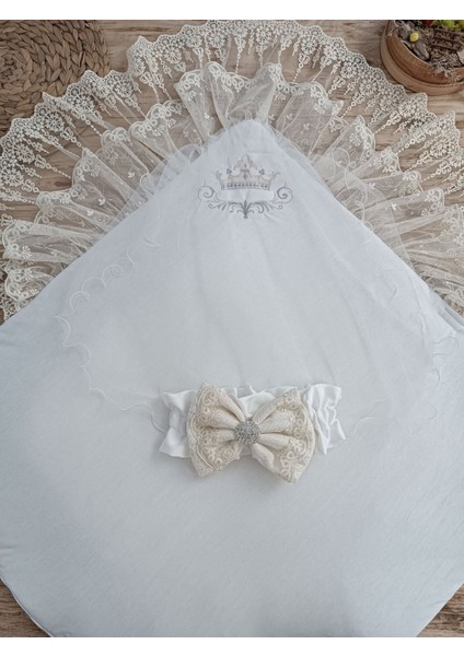 Yenidoğan Teri Cotton Taç Nakışlı Prizma Taş Kundak Bebek Battaniyesi modelleri