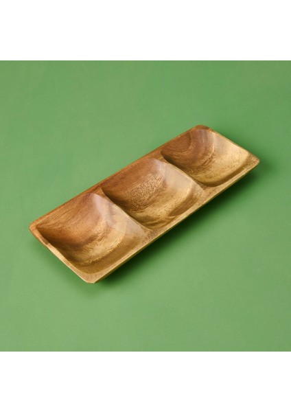 Akasya Üç Bölmeli Çerezlik - Kahverengi - 25X10 cm modelleri