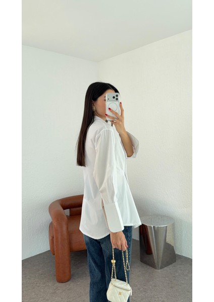 Poplin Beyaz Kruvaze Gömlek fiyatları