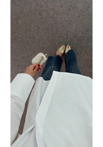 Poplin Beyaz Kruvaze Gömlek fırsatları