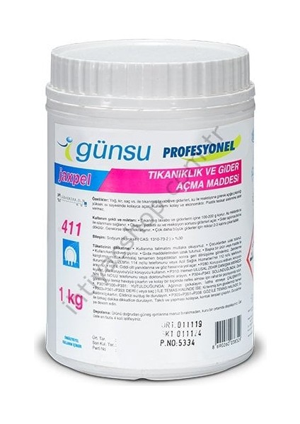 Jaxpel 411 Tıkanıklık ve Gider Açma Maddesi 1 kg
