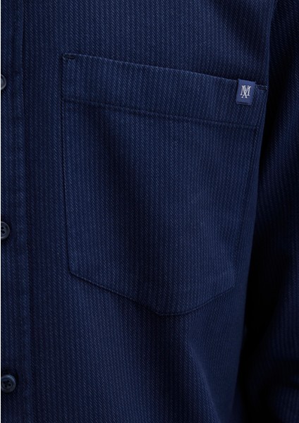 Çizgili Lacivert Gömlek 0211775-91324