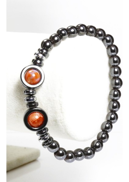 Hematit & Yemen Akik Doğal Taş Bileklik modelleri